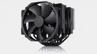 Raffreddatore ad aria CPU Noctua NH-D15 Chromax nero su sfondo bianco