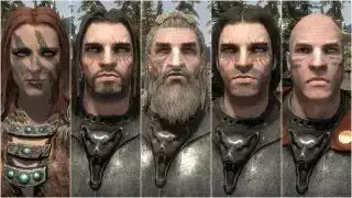 Bästa Skyrim-mods — en serie skärmdumpar som visar Total Character Makeover-moden