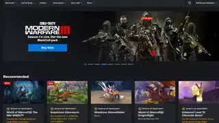 Halaman toko peluncur Battle.net.