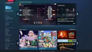 Steam アプリの Steam ストアのホームページ。