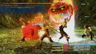 Bedste JRPG'er - I Final Fantasy 12 forbereder King Bomb-bossfjenden sin ildmagi.