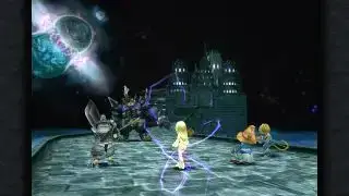 Bedste JRPG'er - Spillerpartiet står over for en stor, muskuløs fjende på en bro i Final Fantasy 9.