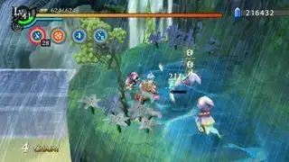 Beste JRPG's - De speler valt enkele tovergeesten aan in LEgend of Nayuta: Boundless Trails.