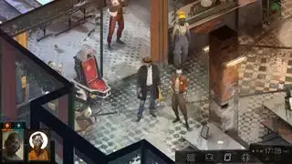 Disco Elysium - Personajul jucător și Lt Kim Kitsuragi stau în cafeneaua Whirling In Rags.