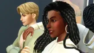 The Sims 4 CC - 两个经过改装的模拟人生，化妆、闪光、画眼线，拥有经过改装的辫子发型和经过改装的男士发型。