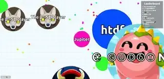 Beste Browsergames: Agar.io – ein Whiteboard mit verschiedenen bunten Grundformen