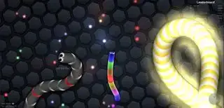 Permainan Pelayar Terbaik: Slither.io - cacing bercahaya pada latar belakang heks