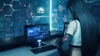 Tifa piratea una computadora de seguridad en FF7R, uno de los mejores juegos cyberpunk