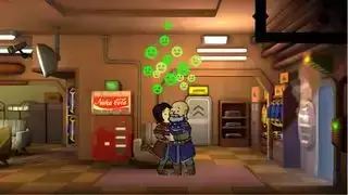 En İyi Ücretsiz Steam Oyunları - Fallout Shelter'da bir çift odalarında öpücük paylaşıyor.