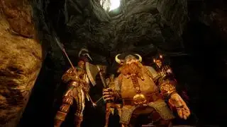 Beste samarbeidsspill - Warhammer: Vermintide 2 - Et parti på fire spillere står sammen med våpen trukket.