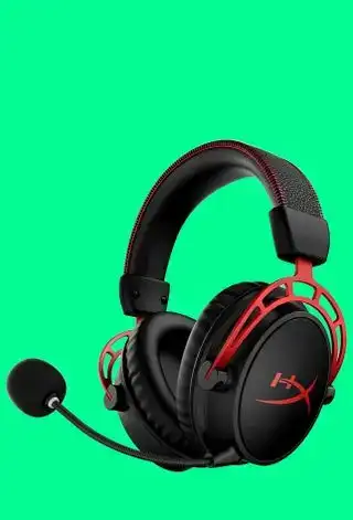 Gaming-Headsets auf farbigem Hintergrund