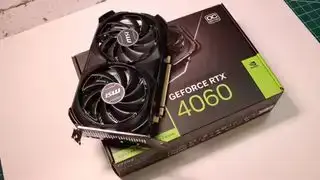 Nvidia Geforce RTX 4060 カードとボックスの図