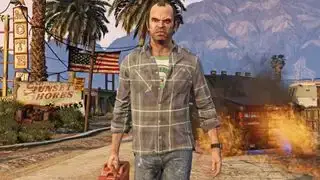 GTA 5 hileleri — Trevor, kullandığı bir araçtan uzaklaşıyor