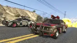 Zwei Autos fahren in GTA Online Rennen