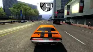 Beste racegames - een muscle car zoeft door de straten van de stad