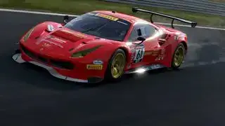 Beste racegames - een rode auto racet aan de buitenkant van een circuit