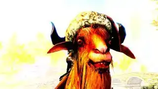 Seekor kambing bertopi, melalui mod Skyrim pada Skooma