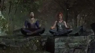 Doktor Strange ve Avcı meditasyon yapıyor.