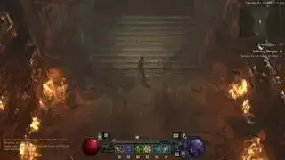 Diablo 4 Rogue berdiri di ruang bawah tanah