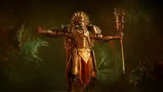 شخصية Diablo 4 ترتدي درعًا هيكليًا معدنيًا مع طاقم عمل