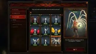 Menu bộ sưu tập Diablo 3