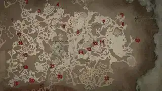 Mapa d'ubicacions de la masmorra dels cims fracturats Diablo 4