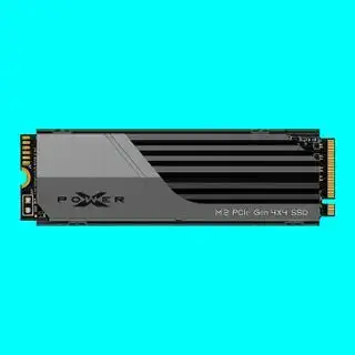 SSD chơi game trên bảng điều khiển tốt nhất, Silicon Power XS70, trên nền màu xanh lam.