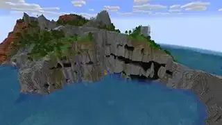 Minecraft semena - ogromen otok z izpostavljenimi jamskimi sistemi