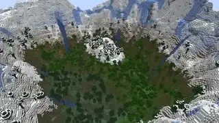 Minecraft 씨앗 - 더 큰 산으로 둘러싸인 계곡 안의 산