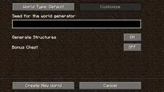 Semi di Minecraft: schermata di creazione del mondo di Minecraft in cui vengono immessi i semi