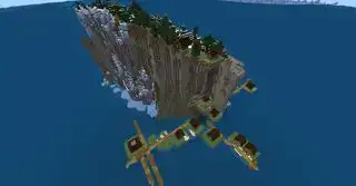 Benih Minecraft - Sebuah desa di dasar menara pulau es