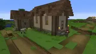 „Minecraft“ tekstūros paketai – „Chroma Hills“ paketas, kuriame rodomas kaimas