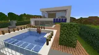 Minecraft 材质包 - Vanilla Additions 包展示了村民在现代房屋中闲逛的场景