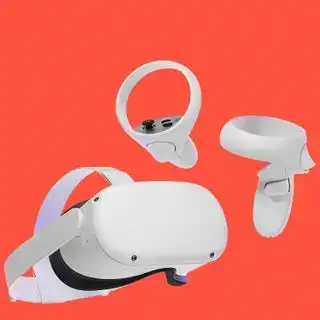 红色背景上的 Oculus Quest 2